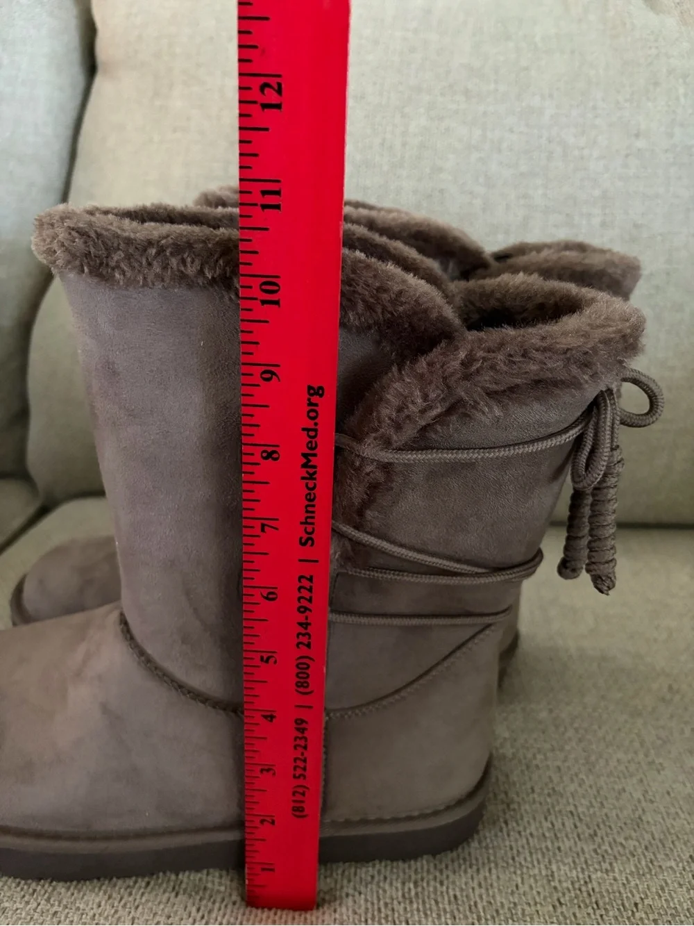Arizona Jean Company Brown Faux Suede Shearling Boots
